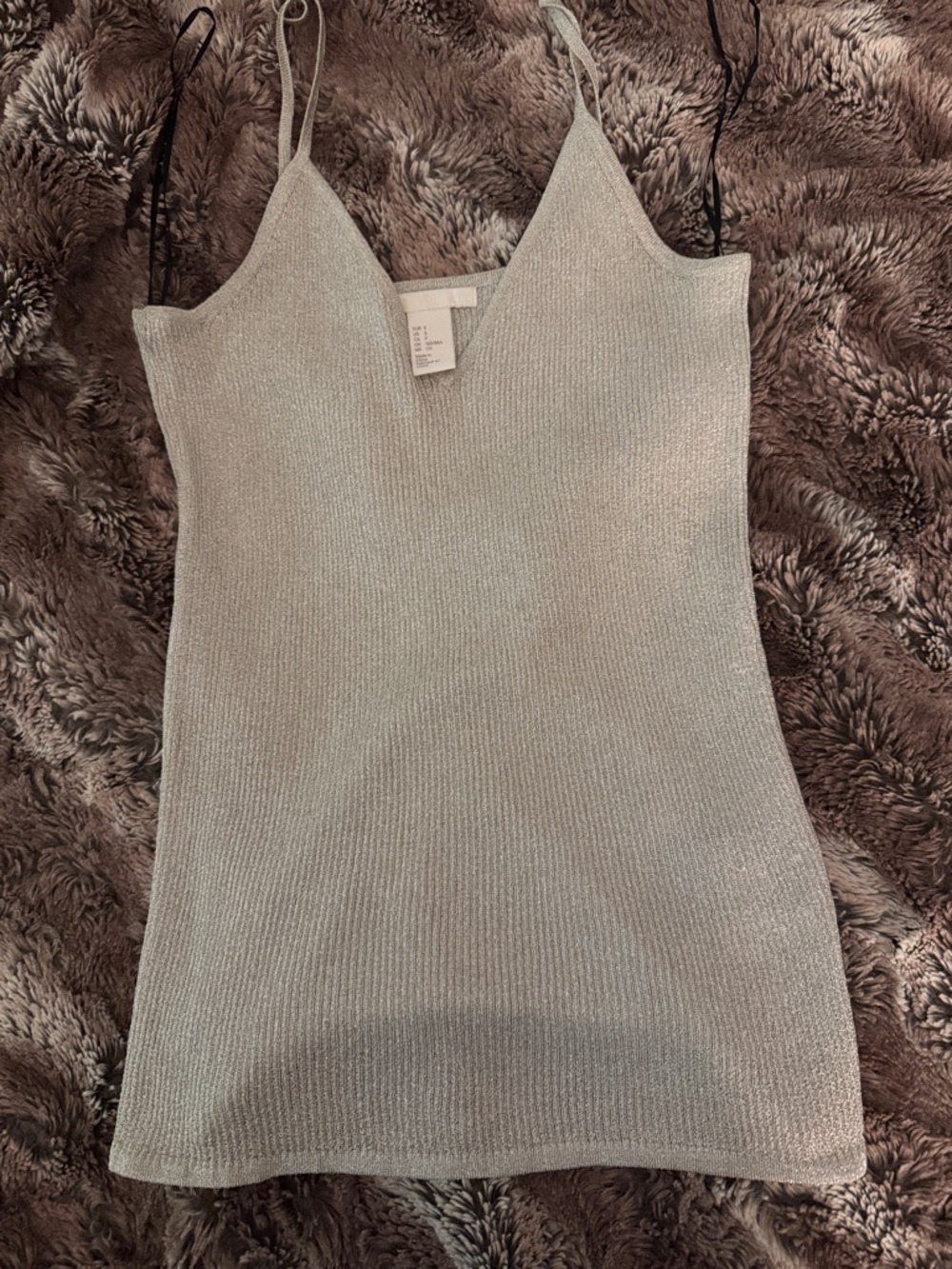 Sleeveless Sprarkly Knit V-Neck Cami Tank Top - Light Mint